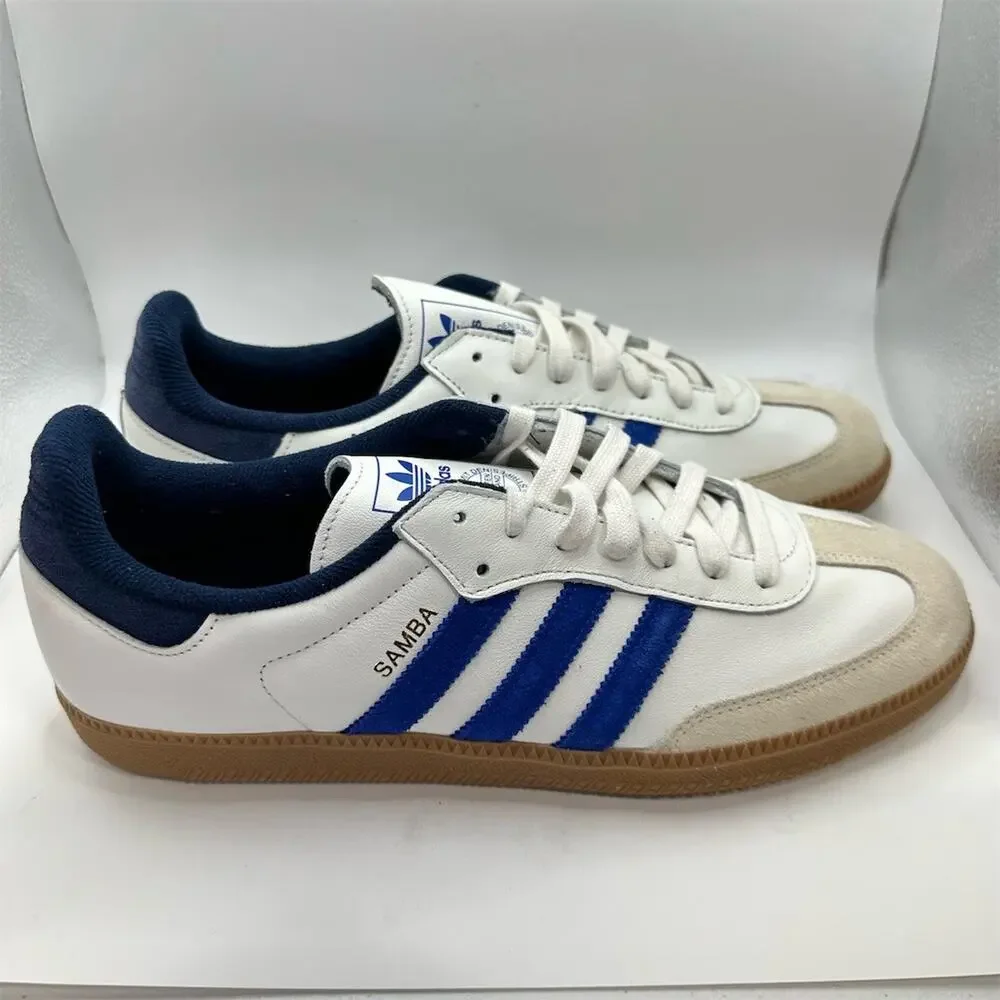adidas Originals Samba OG Men's Sneakers Core White Blue Gum Sole Size 11.5 US